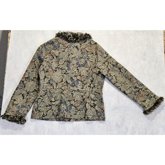 Vtg Gotcha Covered Jacket L Tapestry Floral Bell Sleeve Cottagecore Fairy Whimsy - Picture 5 of 10